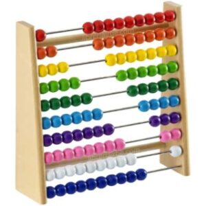 Ábaco de Madera para Niños, Juego Didáctico de Conteo para Matemáticas, con 100 Cuentas de Colores
