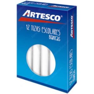 Tizas Blancas para Pizarra, Escolares, Artesco, Caja de 12 Piezas