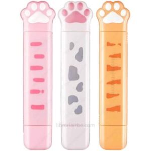 Corrector en Cinta y Pegamento en Cinta Adhesiva Doble Cara, 2 en 1, con Forma de Patitas de Gatitos, TWINGO – Cat Morning