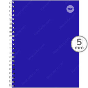 Cuaderno Tamaño Carta, Doble Espiral de Metal, Tapa Dura, TOP Pleno, con 100 Hojas Cuadriculadas 5 mm