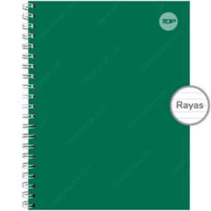 Cuaderno Tamaño Carta, Doble Espiral de Metal, Tapa Dura, TOP Pleno, con 100 Hojas Rayadas