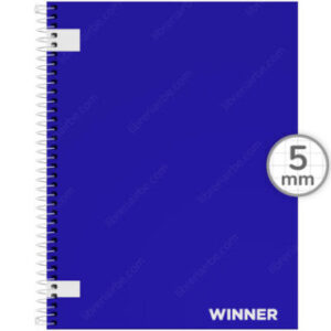 Cuaderno Tamaño Carta, Espiral de Plástico, Tapa Dura, WINNER, con 100 Hojas Cuadriculadas 5 mm