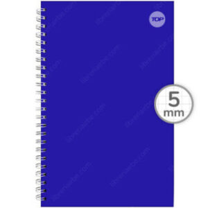 Cuaderno Tamaño Oficio, Doble Espiral de Metal, Tapa Dura, TOP Pleno, con 100 Hojas Cuadriculadas 5 mm