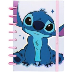 Cuaderno Inteligente, Tamaño A5, Sistema de Discos, Mooving Loop, Stitch, con 80 Hojas Rayadas de 90 g/m²