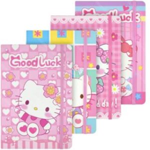 Cuaderno, Libreta, Tamaño A5, Empastado, Tapa Dura, con 80 Hojas Cuadriculadas de 5 mm – Hello Kitty