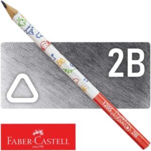 EcoLápiz Negro de Grafito, 2B, JUMBO, Triangular, Faber-Castell