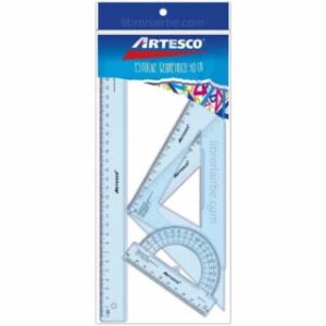Estuche Geométrico 30 cm de 4 Piezas Artesco Cristal