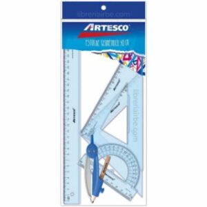 Estuche Geométrico 30 cm de 4 Piezas Artesco con Compás