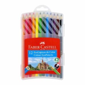 Set 12 EcoLápices Hexagonales de Colores Faber-Castell con Estuche Rígido