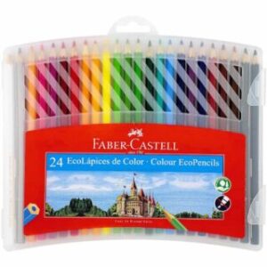 Set 24 EcoLápices Hexagonales de Colores Faber-Castell con Estuche Rígido