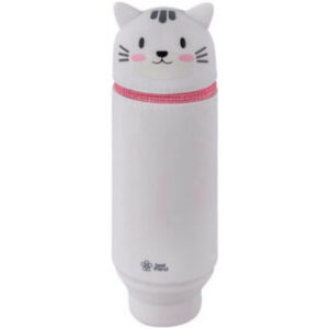 Estuchera de 1 Cierre, Redonda, de Silicona, Retráctil, BRW Best Friend – Gatito