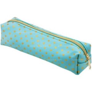 Estuchera de 1 Cierre, con Estampado Dorado, BRW Soul – Aguamarina