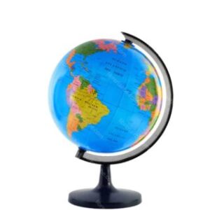 Globo Terráqueo de Escritorio, Base de Plástico, Diámetro de 18.2 cm
