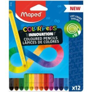 Lápices de Colores Maped Color’Peps Infinity, Innovation, Triangulares, Caja de 12 Piezas
