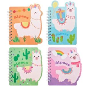 Libreta de Anotaciones, Cuaderno Anillado, Pequeño, con 60 Hojas Rayadas de 75 g/m², Weibo, en Forma de Alpaca