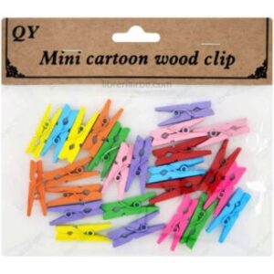 Mini Ganchitos de Madera para Decoraciones, Paquete de 25 Piezas en Colores Surtidos