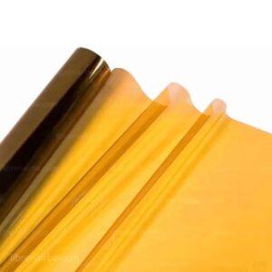 Papel Celofán Transparente de Colores, Pliego de 70 x 110 cm, para Envolver, Regalos, Manualidades – Amarillo