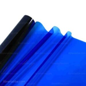 Papel Celofán Transparente de Colores, Pliego de 70 x 110 cm, para Envolver, Regalos, Manualidades – Azul