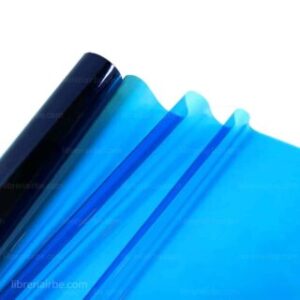 Papel Celofán Transparente de Colores, Pliego de 70 x 110 cm, para Envolver, Regalos, Manualidades – Azul Celeste