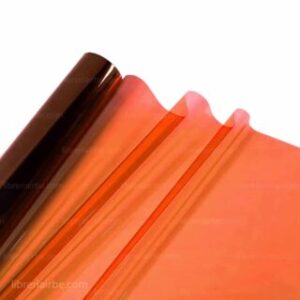 Papel Celofán Transparente de Colores, Pliego de 70 x 110 cm, para Envolver, Regalos, Manualidades – Naranja