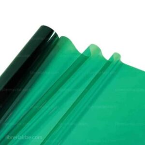 Papel Celofán Transparente de Colores, Pliego de 70 x 110 cm, para Envolver, Regalos, Manualidades – Verde