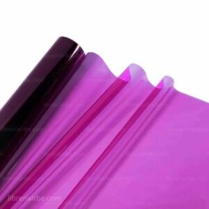 Papel Celofán Transparente de Colores, Pliego de 70 x 110 cm, para Envolver, Regalos, Manualidades – Fucsia