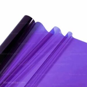 Papel Celofán Transparente de Colores, Pliego de 70 x 110 cm, para Envolver, Regalos, Manualidades – Violeta