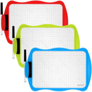 Pizarra Blanca Escolar, Doble Cara, 20 x 30 cm + Almohadilla y Marcador Negro, MADISON Kids