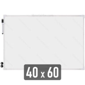 Pizarra Magnética Blanca, Doble Cara con Marco de Aluminio + 1 Marcador y 2 Imanes, 40 x 60 cm