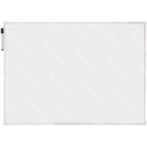 Pizarra Magnética Blanca, Doble Cara, con Marco de Aluminio + 1 Marcador, 50 x 70 cm