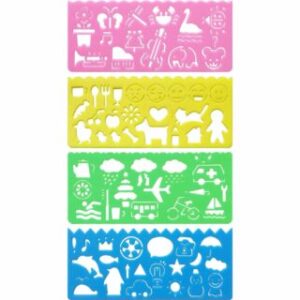 Plantillas de Dibujo para Niños, Reglas de Plástico Flexible, Juego de 4 Piezas