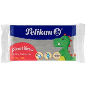 Plastilina Pelikan, en Barra, Bloque, Marqueta de 180 gramos, Gris