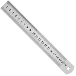 Regla Metálica de 20 cm, Escala en cm, mm y Pulgadas