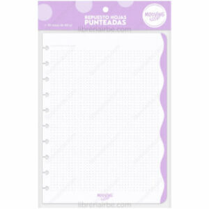 Repuesto para Cuaderno Inteligente, Tamaño Carta, Sistema de Discos, Mooving Loop, con 30 Hojas de 90 g/m² – Punteadas