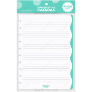 Repuesto para Cuaderno Inteligente, Tamaño Carta, Sistema de Discos, Mooving Loop, con 30 Hojas de 90 g/m² – Rayadas