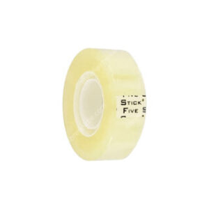 Cinta Adhesiva, Transparente, Pequeña, de Escritorio, Five Stick, Rollo de 44 Yardas x 19 mm