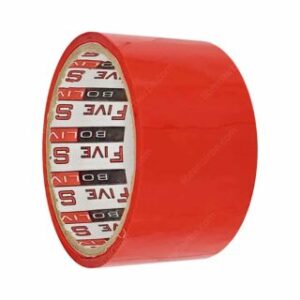 Cinta de Embalaje, Roja, Grande, Five Stick, Rollo de 20 Yardas x 2″ (48 mm)