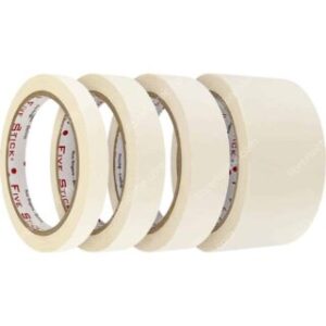 Masking Tape, Cintas Adhesivas de Papel, Five Stick, Rollos de 26 Yardas