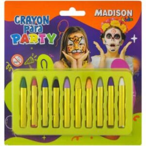 Set de 10 Pinturas de Cara para Niños en Crayones MADISON Kids Party
