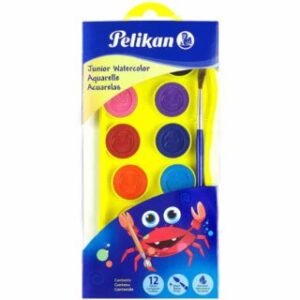 Set 12 Acuarelas Escolares Junior Pelikan + Pincel