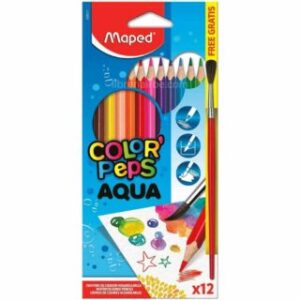 Set 12 Lápices de Colores Acuarelables Maped Color’Peps Aqua + Pincel