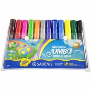 Set de 12 Marcadores Escolares Lavables Jumbo SABONIS