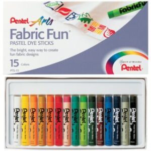 Crayones Pastel para Pintar en Tela, Pentel Arts Fabric Fun, Caja de 15 Colores
