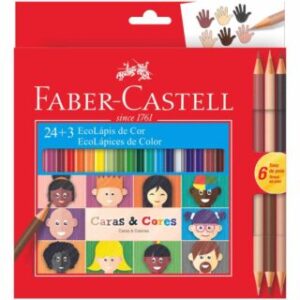 Set 24+3 EcoLápices de Colores Faber-Castell Caras y Colores