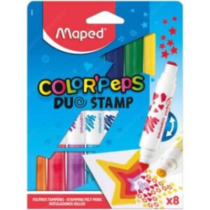 Set de 8 Marcadores con Sellos Maped Color’Peps Duo Stamp