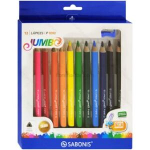 Set de 12 Lápices de Colores Jumbo Triangulares SABONIS + Tajador