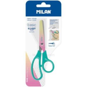Tijera Punta Roma, de 13 cm, Pequeña, MILAN Basic, Edición Sunset – Turquesa