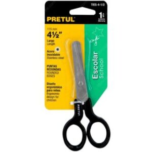 Tijera Escolar Punta Roma de 11.5 cm, Pequeña, de Acero Inoxidable, PRETUL