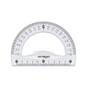 Transportador 180º de Plástico Transparente KEYROAD – 10 cm